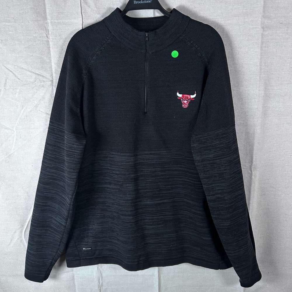 Levelwear Chicago Bulls NBA Mens XL Black 1/4 Zip Pullover‎ Sweater Knit Top